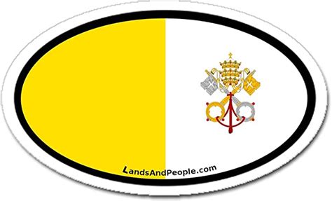 Vatican Roman Catholic Flag Car Bumper Sticker Decal Oval