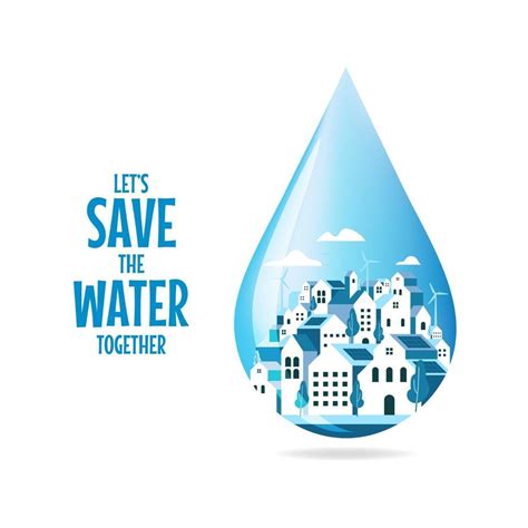 Save Water Concept Concept Of Eco And World Water Day 2883349 Vector