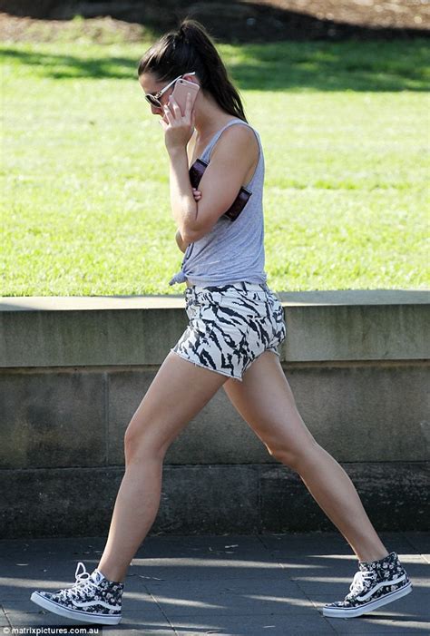 Heather Maltman Flashes A Glimpse Of Her Pink Bra While Parading Her Legs Daily Mail Online