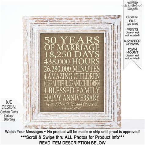 These Unique 50th Wedding Anniversary Ts Gives Marriage Time Line