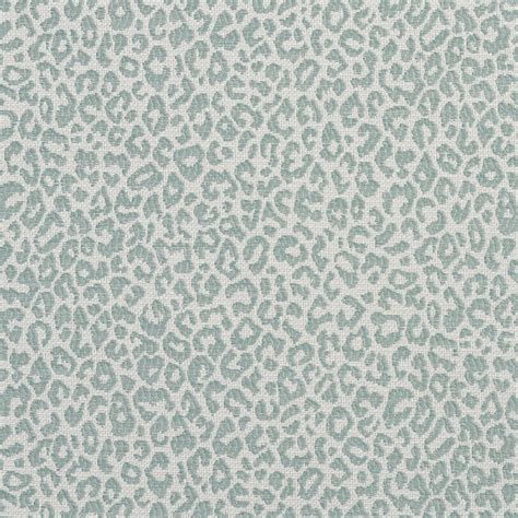 A Turquoise Leopard Woven Textured Upholstery Fabric