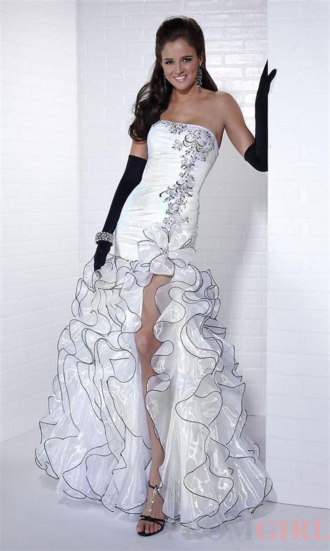 Strapless Mermaid Dress By Tiffany Designs Tf 16646 White Prom Dress
