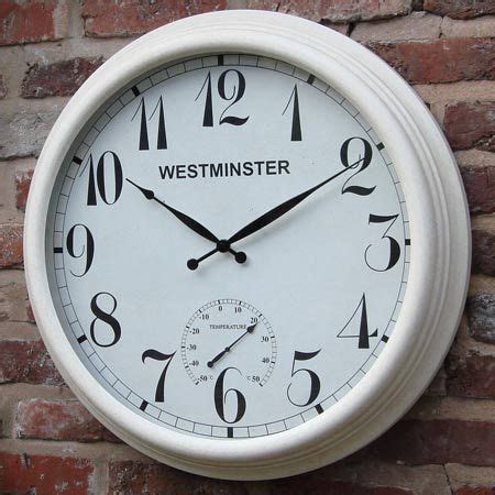 18 inches large metal outdoor wall clock with thermometer and hygrometer item no. Extra Large Outdoor Clocks & Weather Station | Large ...