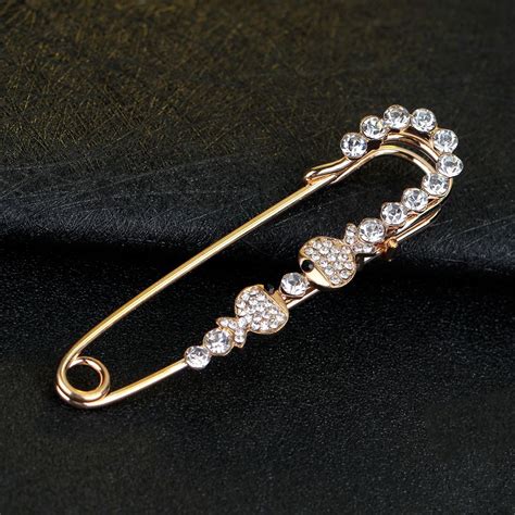 Hijab Pins Glod Safety Pin Brooch Jewelry Fashion Luxury Rhinestone Men