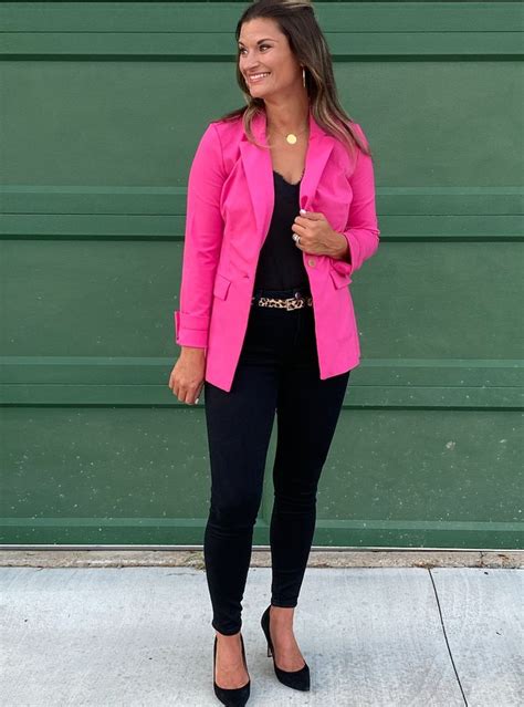 hot pink blazer for work justpostedblog shopstyle shopthelook myshopstyle ootd looksc