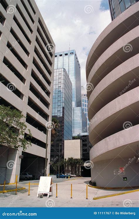 Several Buildings Downtown Street Level Stock Image Image Of