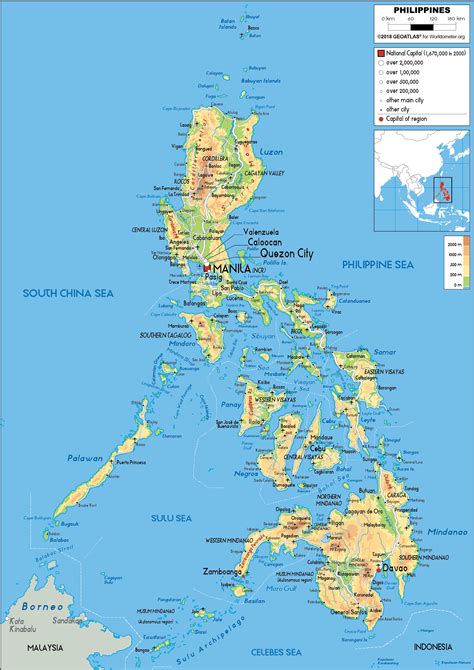 Large Size Physical Map Of The Philippines Worldometer My XXX Hot Girl