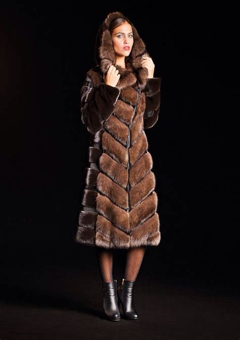 tortora dyed russian sable and ranch mink fur hooded coat fur fashion mink fur hoods fur coat