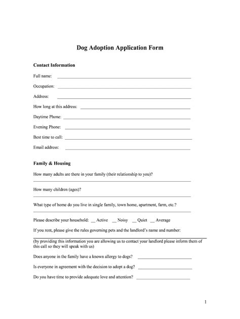 Pet Adoption Application Form 2020 2021 Fill And Sign Printable