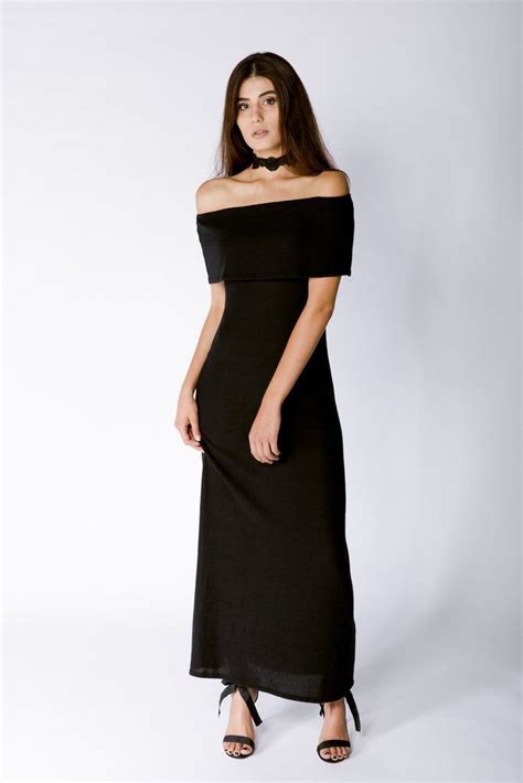 Nytt Black Shoulderless Dress Dresses Flannel Fashion Strapless Dress