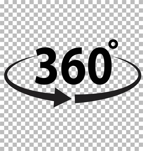 360 Degrees Icon On Transparent Background Flat Style 360 Degrees