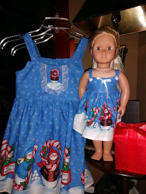 Girls Christmas Dress With Matching American Girl18 Inch Doll Dress By Kdkarenskreations