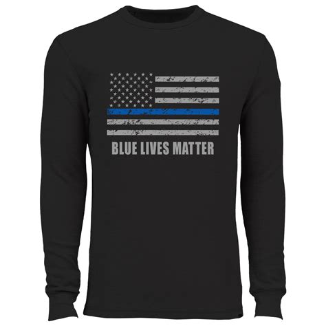 Blue Lives Matter Blue Line Flag Thermal Shirt Bewild