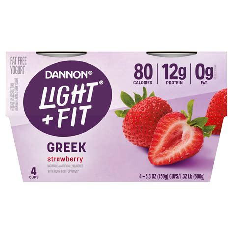 Light Fit Strawberry Greek Nonfat Yogurt Pack 4 Ct Shop Yogurt At