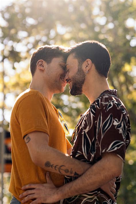 Gay Male Couple Kissing By Santi Nuñez