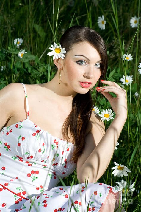 Beautiful Woman In Daisies Photograph By Diana Jo Marmont Fine Art America