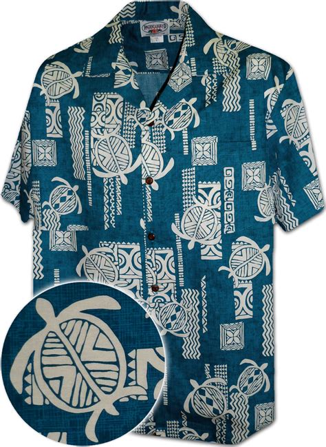 Polynesian Honu Men S Aloha Shirt Teal