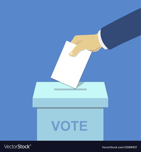 Voting concept hand putting paper the ballot box Vector Image