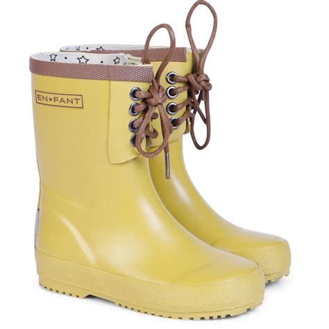 En Fant Lace Up Rain Boots In Yellow — Bambinifashioncom