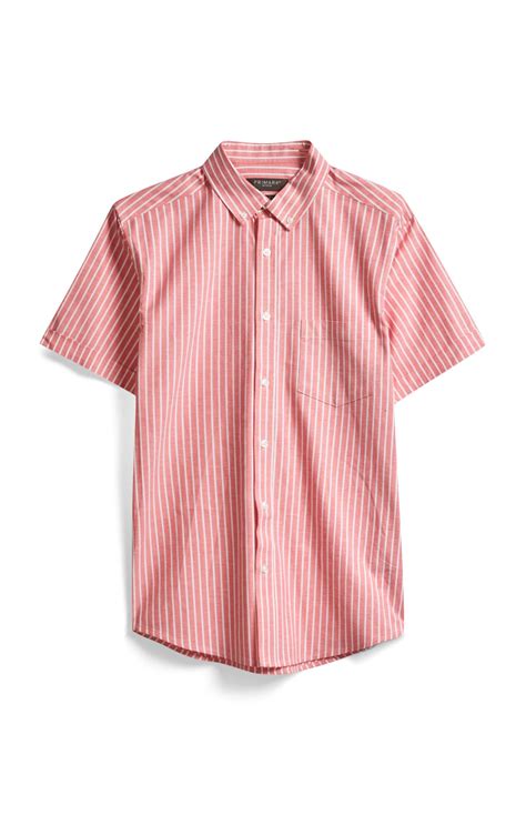 Red Stripe Shirt Short Sleeve Shirts Mens Categories Primark Uk