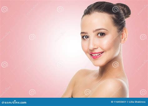 Beautiful Spa Woman With Well Groomed Skin And Natural Makeup Looks