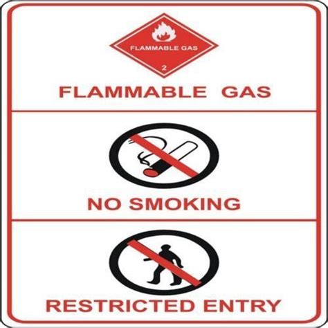 Flammable Gas Instruction Sign Board Thickness Mm Shape