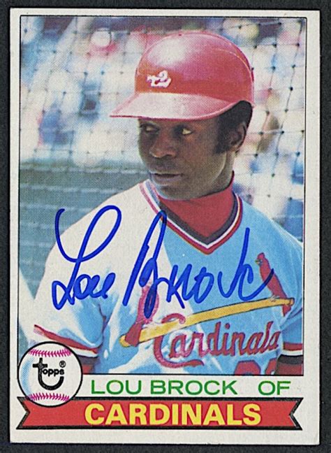 1976 topps #10 lou brock st. Lou Brock Signed 1979 Topps #665 Baseball Card (PA COA) | Pristine Auction