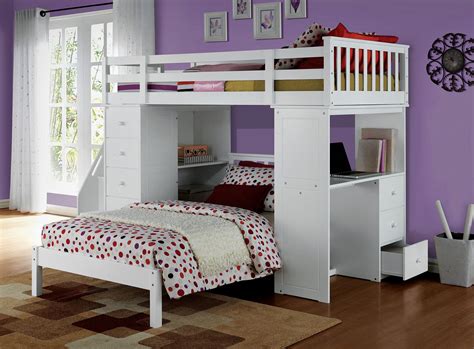 Crafted with three spacious shelves, this piece keeps your little one's books. Reyna Twin Size Loft Bed with Bookcase Ladder in White ...