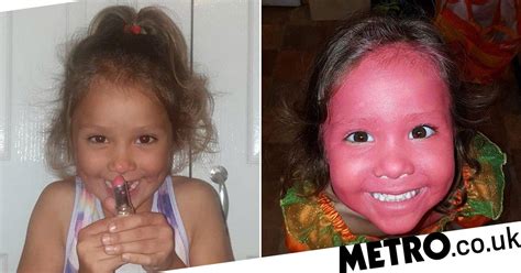 Four Year Old Smears Lipstick All Over Her Face Metro News
