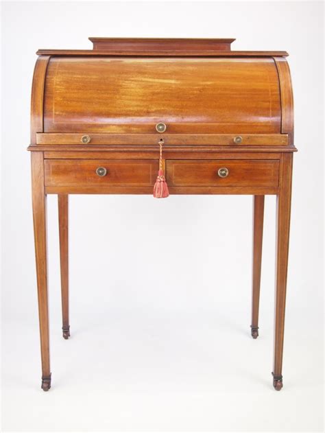 How much does the shipping cost for small roll top computer desk? Antique Edwardian Cylinder Top Desk / Mahogany Writing ...
