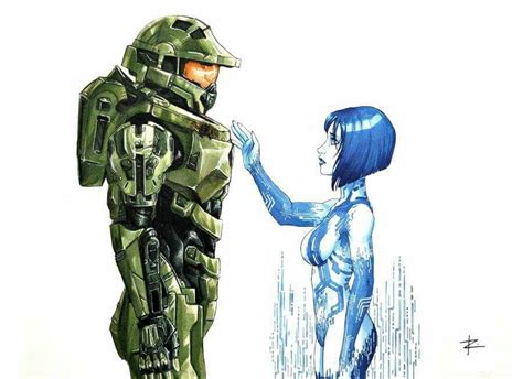 Master Chief And Cortana Halo Master Chief Halo Drawings Master Chief And Cortana