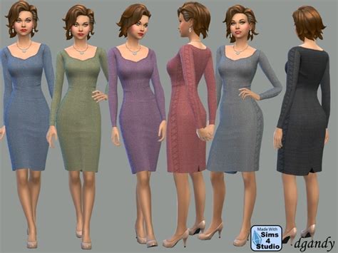 Pencil Dress With Laced Sides By Dgandy At Tsr Sims 4 Updates