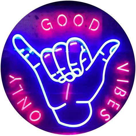 Good Vibes Only Led Neon Light Sign Way Up Ts