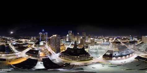 Aerial 360 Panorama Of Downtown Detroit High Res Stock Photo Getty Images