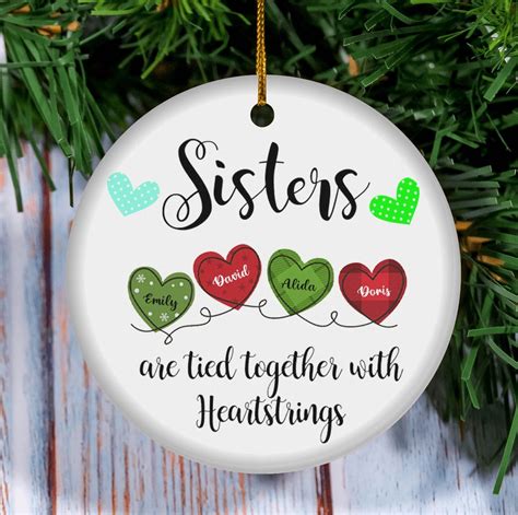 Personalized Sisters Christmas Ornament Custom Sister T Idea Cute