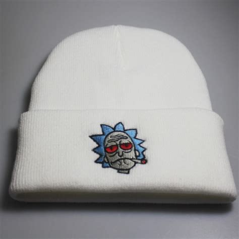 Rick Beanies Rick And Morty Hats Embroidery Warm Winter Unisex Knitted