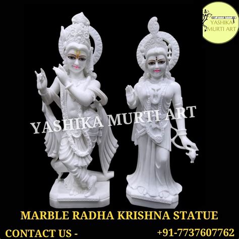 traditional hindu pure white marble radha krishna moorti for worship size 12 inch to 60 inch