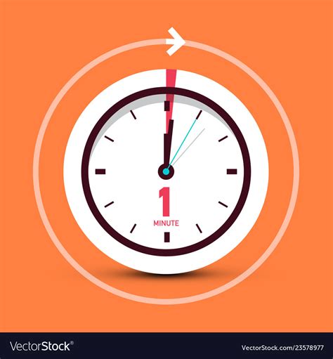1 One Minute Clock Symbol Royalty Free Vector Image