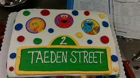 Sesame Street Theme Birthday Cake Buttercream Sheet Cake Polka Dots