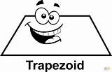 Coloring Trapezoid Cartoon Face Printable Shapes Drawing sketch template