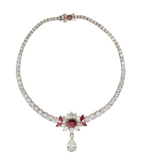 A RUBY AND DIAMOND NECKLACE Christie S