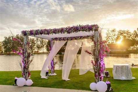 Poolside Garden Wedding Set Up At Sunset Angsana Laguna Phuket