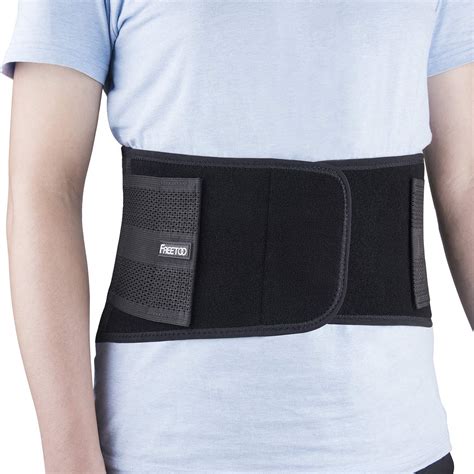 Freetoo Back Brace For Lower Back Pain Relief With 4 Stays Breathable