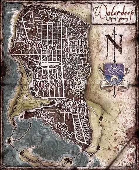 Waterdeep City Map Digital Download City Maps Fantasy Map And