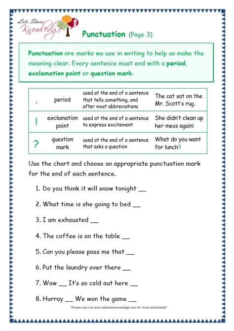 English Grammar Worksheets For Grade 3