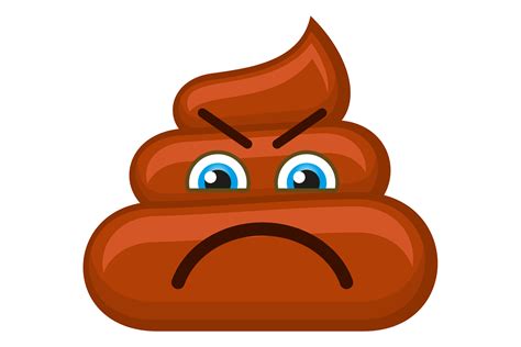 Angry Poo Emoji Grumpy Poop Pile Emotic Grafik Von Microvectorone