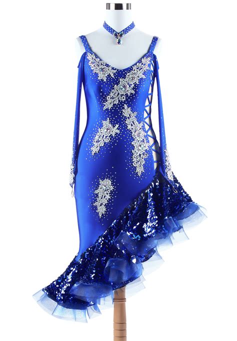 asymmetric sequin ruffle latin dress l5283 dancesport fashion latin dress