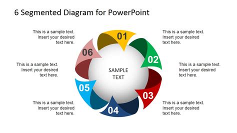 6 Steps Circular Segmented Diagram For Powerpoint Slidemodel
