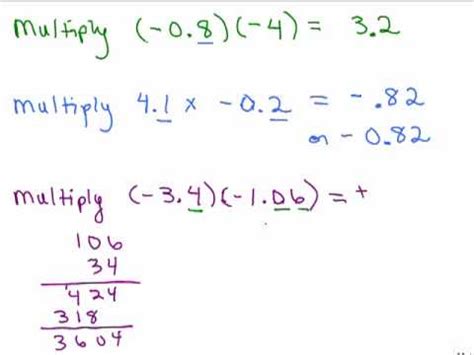 When multiplying decimals together you will line up the decimals vertically. Multiply Decimals 2 - YouTube