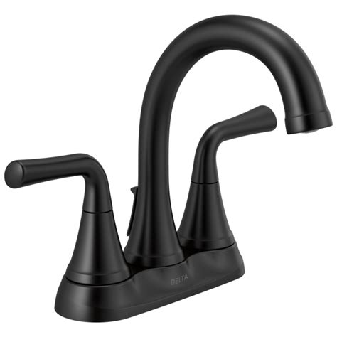 Bathroom faucets set the tone for your bathroom decor. Two Handle Centerset Bathroom Faucet 2533LF-BLMPU | Delta ...